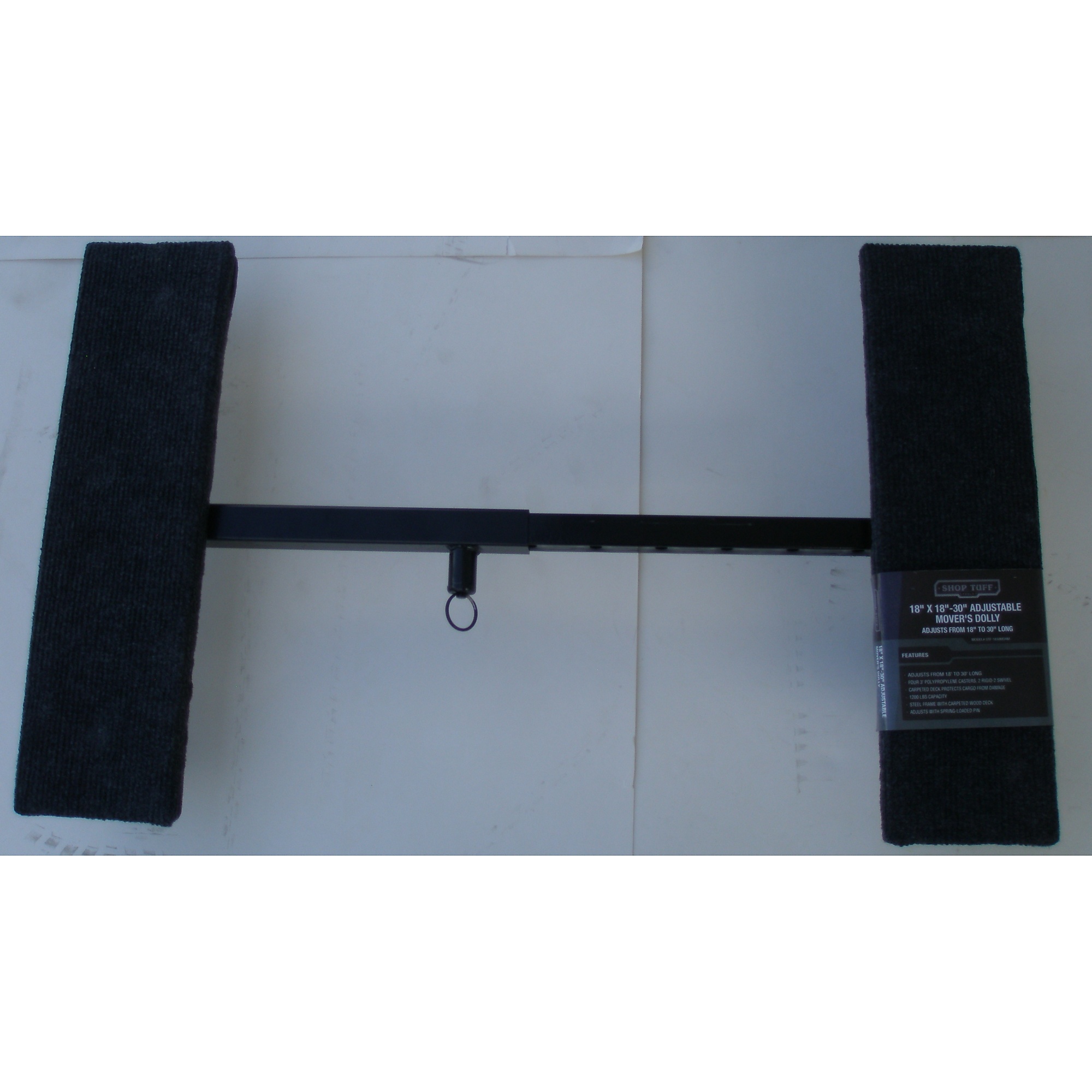 Shop Tuff Adjustable Movers Dolly - 18in. x 18in.-30in., 1200-Lb. Capacity, Steel Frame, Carpeted Deck, Model# STF-1830MDAM